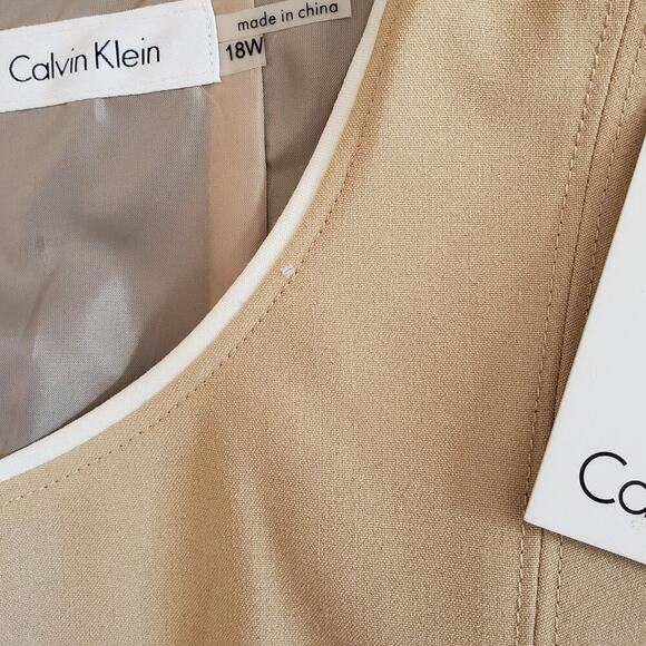 Calvin Klein Colorblock Sheath Dress - Tan & Black, Size 18W - Picture 8 of 8